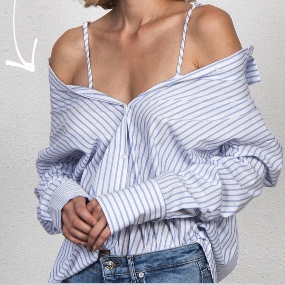 Jake Meets Kate - Blue & White Stripe Button Down